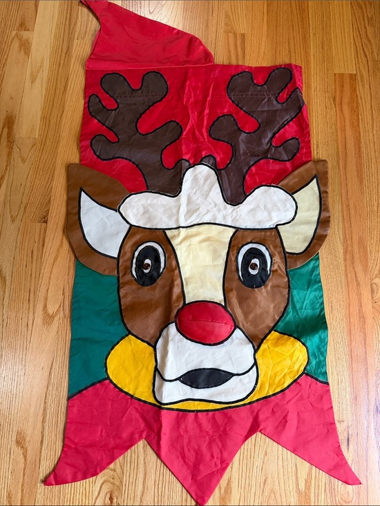 Other - Festive Reindeer large flag - Red, Brown, Green, Yellow